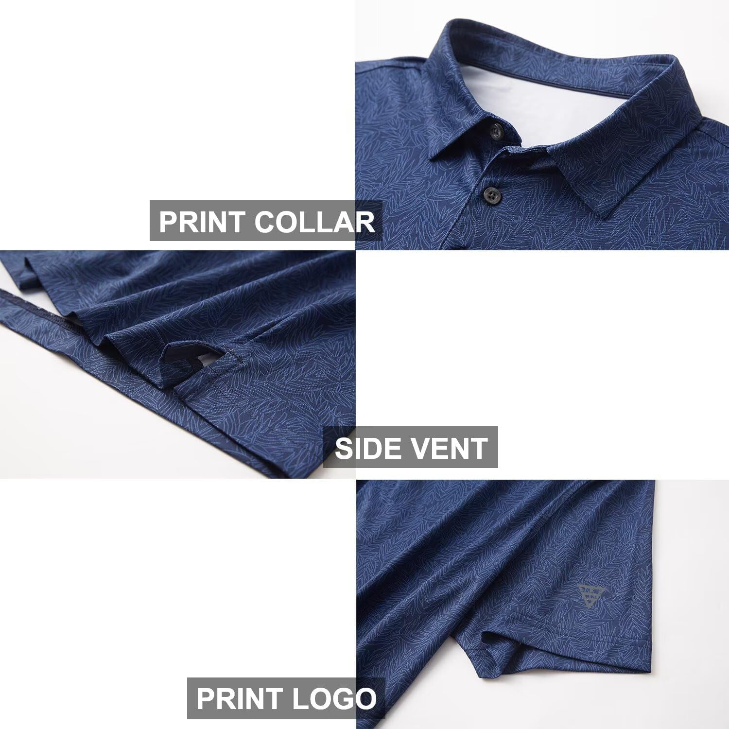 Men'S Golf Polo Shirts Short Sleeve Striped Performance Moisture Wicking Dry Fit Golf Shirts for Men