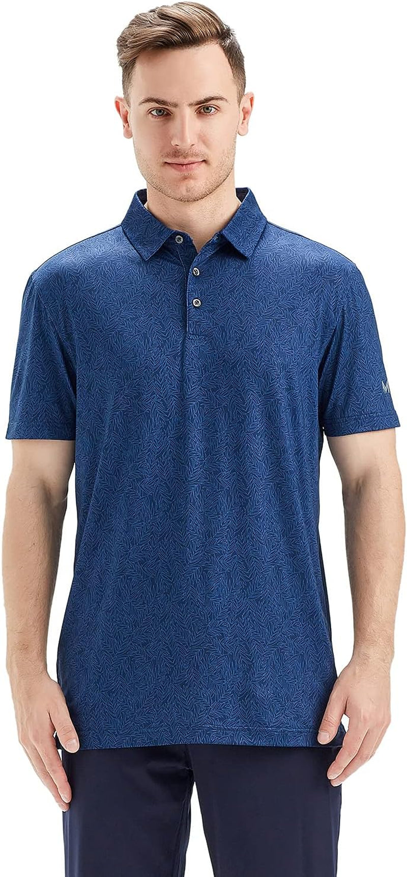 Men'S Golf Polo Shirts Short Sleeve Striped Performance Moisture Wicking Dry Fit Golf Shirts for Men